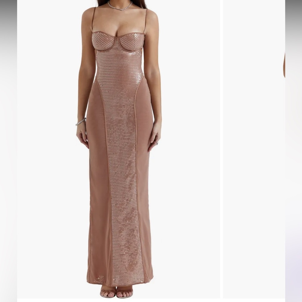 Bonita Sequin Cutout Maxi Cocktail Dress